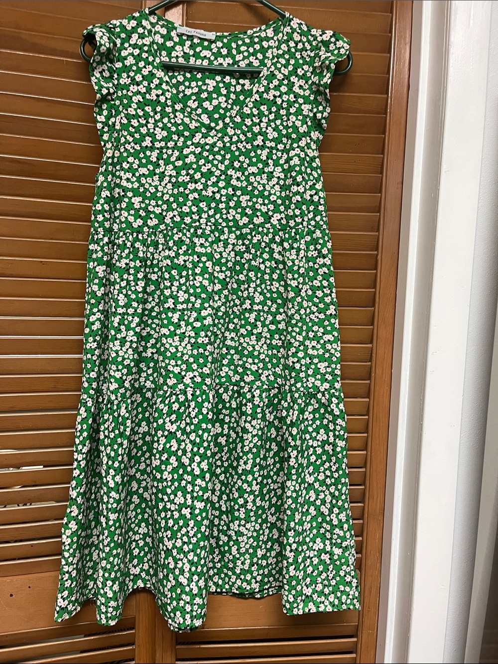 Ces Femme Green Floral Midi Dress